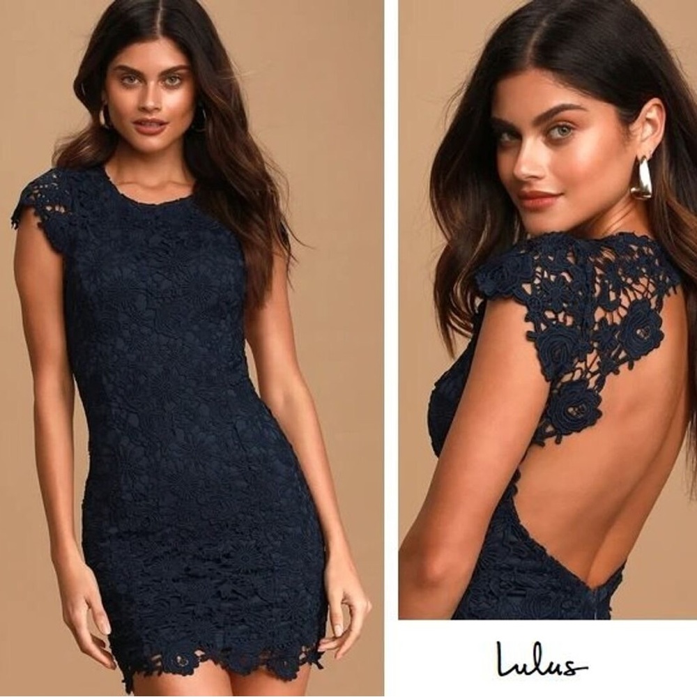 Lulus Navy Lace Dress